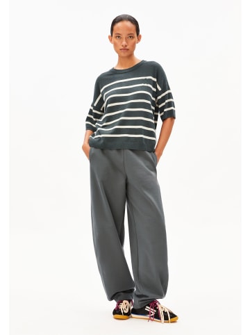 armedangels T-Shirt Stripe Linen Blend in anthrazit beige - 0002