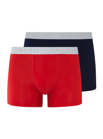 Hanro Retroshorts Cotton Essentials in deep navy/ bright red