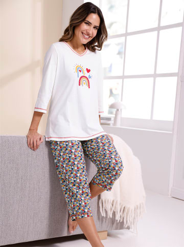 Sieh an! Schlafanzug in ecru-steingrau-bedruckt