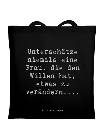 Mr. & Mrs. Panda Tragetasche Spruch Hoffnung Veränderung mit Spruch in Schwarz