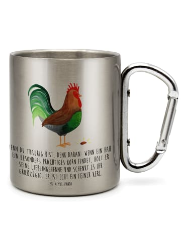 Mr. & Mrs. Panda Thermobecher Hahn Korn mit Spruch in Silber