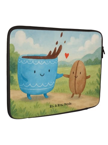 Mr. & Mrs. Panda Laptophülle Kaffee Bohne Design ohne Spruch in Weiß
