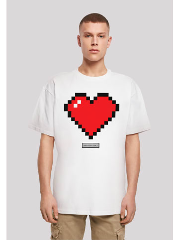 F4NT4STIC T-Shirt Pixel Herz Good Vibes Happy People in weiß