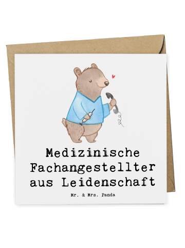 Mr. & Mrs. Panda Deluxe Karte Medizinische Fachangestellter Leid... in Weiß