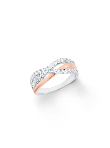 Amor Ring Silber 925, rhodiniert+rosévergoldet in Bicolor