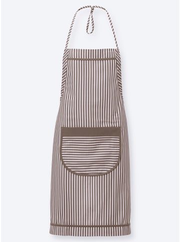 WITT WEIDEN Latzschürze in taupe-gestreift