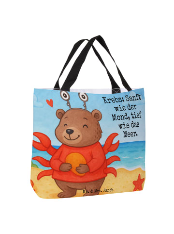 Mr. & Mrs. Panda Strandtasche Krebs Astrologie Design mit Spruch in Weiß