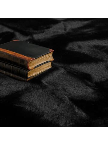 KADIMA DESIGN Hochflor Teppich Shaggy Unifarben Schlafzimmer in Schwarz