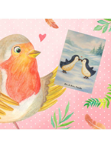 Mr. & Mrs. Panda babykarte Pinguin Liebe Design ohne Spruch in Weiß