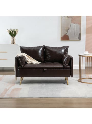 en.casa Sofa Sysmä in Braun (H)72cm (B)122cm (T)65cm