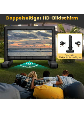 COSTWAY Aufblasbare Beamer Leinwand in Schwarz