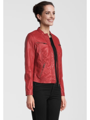 H.I.S Lederjacke mit Label-Patch in RED