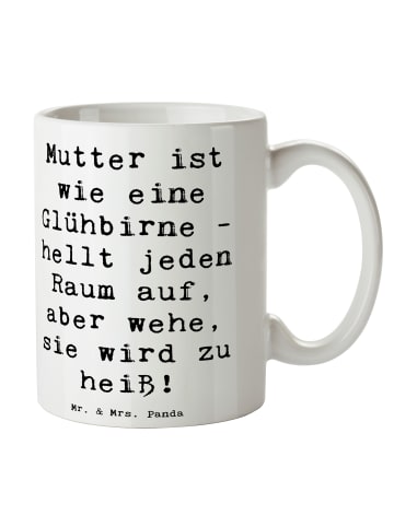 Mr. & Mrs. Panda Tasse Mutter Glühbirne mit Spruch in Weiß