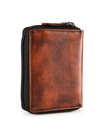 Greenburry Destressed Geldbörse RFID Schutz Leder 10.5 cm rusty orange