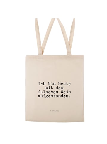 Mr. & Mrs. Panda Tasche Ich bin heute mit... mit Spruch in Creme
