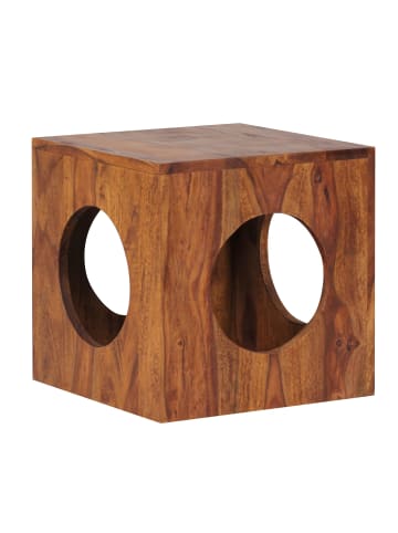 KADIMA DESIGN Beistelltisch MUMBAI Massivholz 35x35x35 cm Cube