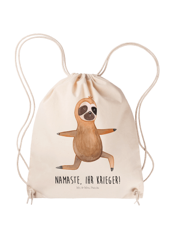 Mr. & Mrs. Panda Stofftasche Faultier Yoga mit Spruch in Creme