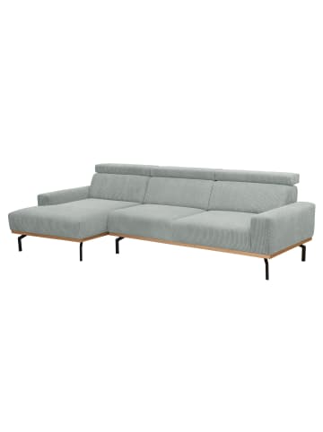 58 aufm Kessel SOFA mit Longchair links Katrien Cordstoff silber