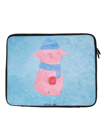 Mr. & Mrs. Panda Notebook Tasche Schweinchen Glühwein ohne Spruch in Eisblau
