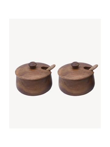 COFI 1453 Akazie Lumo Gewürzdosen Set, 4-teilig in Braun