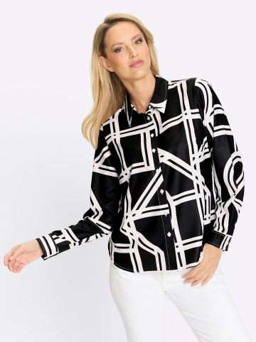 Heine Druckbluse in schwarz-ecru-bedruckt