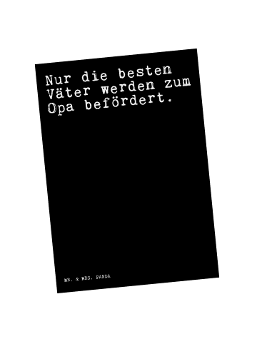 Mr. & Mrs. Panda Postkarte Nur die besten Väter... mit Spruch in Schwarz