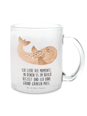 Mr. & Mrs. Panda Teetasse Robbe Liegen mit Spruch in Transparent