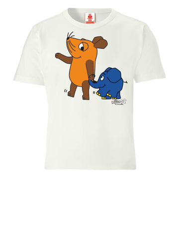 Logoshirt T-Shirt Sendung mit der Maus - Maus & Elefant in altweiss