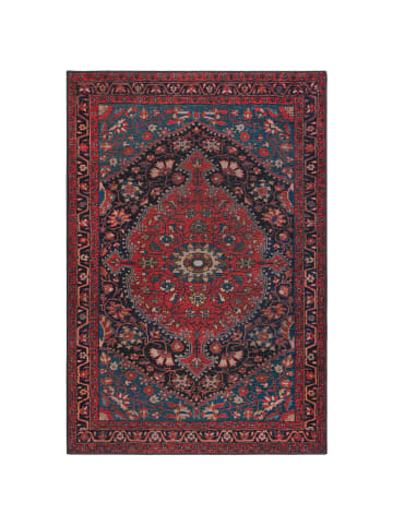 KADIMA DESIGN Waschbarer Teppich Medallion Muster, Orientalisch, Wohnzimmer in Rot