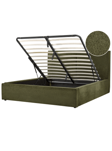 Beliani Doppelbett MOISSAC in Grün/Schwarz - (W) 177 x (H) 108 x (L) 224 cm