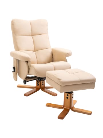 HOMCOM Massagestuhl-80L x 86B x 99H cm-Cremeweiß