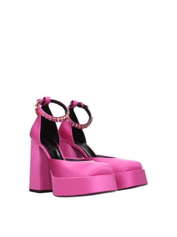 Versace Pink Satin Plateau Pumps