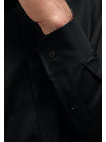 Eterna Langarmhemd in Schwarz