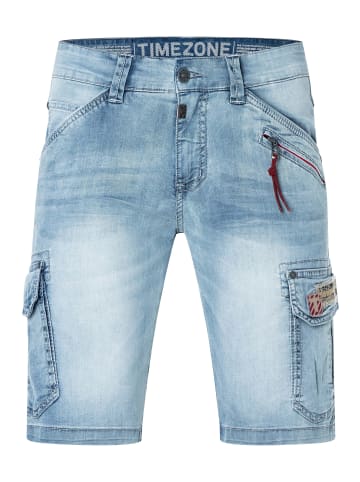 Timezone Shorts Kurze Denim Mid Waist Jeansshorts in Hellblau