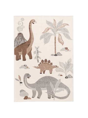 Pergamon Kinderteppich Softstar Kids Dinowelt in grau