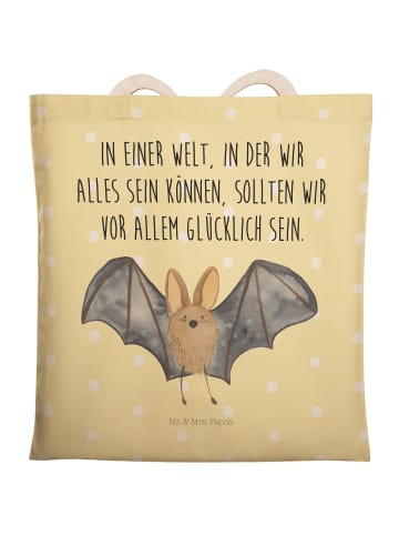 Mr. & Mrs. Panda Tasche Fledermaus Flügel mit Spruch in Gelb Pastell