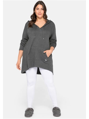 sheego Longsweatshirt in grau meliert