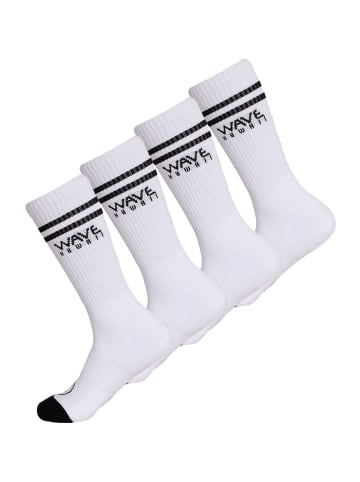 Wave Hawaii  Basicsocken Cotton Crew in white
