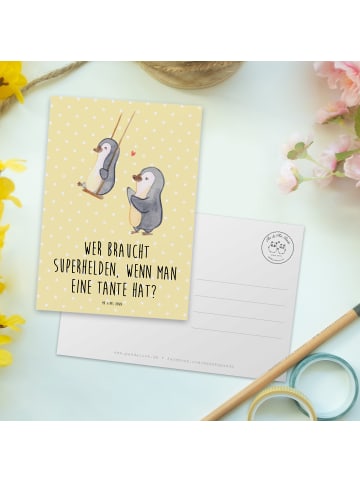 Mr. & Mrs. Panda Wanddeko Lieblings-Tante mit Spruch in Gelb Pastell