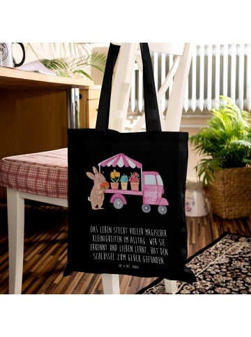 Mr. & Mrs. Panda Tragetasche Osterhase Blumenwagen mit Spruch in Schwarz
