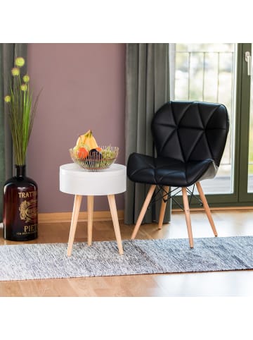 relaxdays Beistelltisch in Weiß - (H)50 x Ø 38 cm
