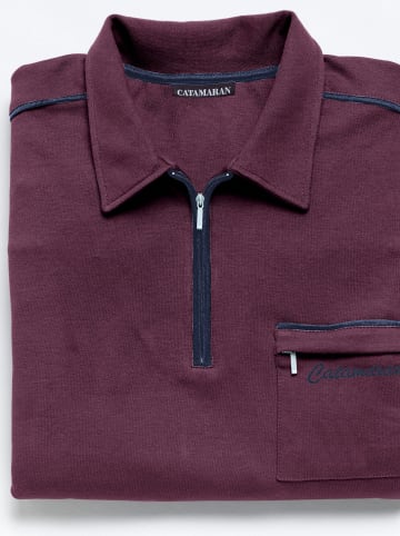 WITT WEIDEN Kurzarm-Poloshirt in aubergine