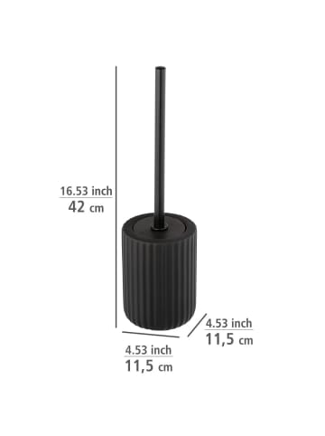 Wenko WC-Bürste BELLUNO, Keramik in Schwarz, (B) 11,5 x (H) 42 x (L) 11,5 cm