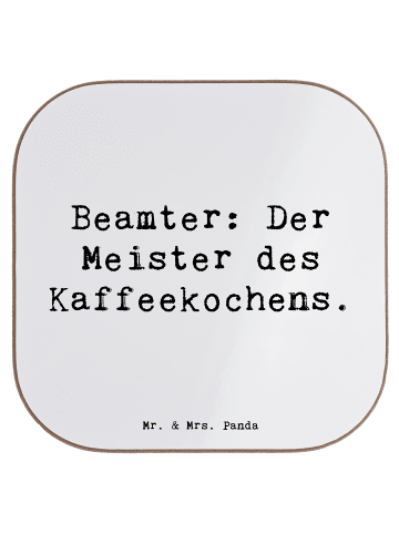 Mr. & Mrs. Panda Untersetzer Spruch Beamter Kaffeemeister mit Sp... in Weiß