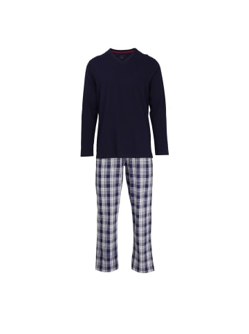 Bugatti Pyjama Genua in blau-dunkel-Karo