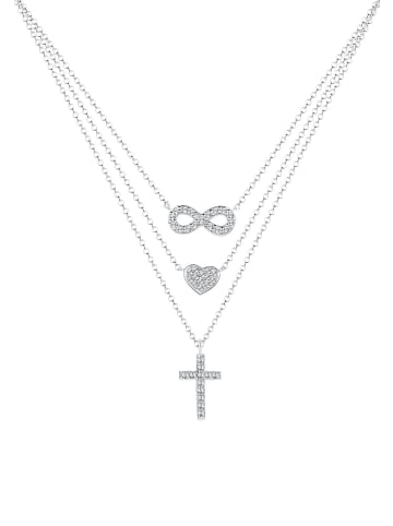 Elli Halskette 925 Sterling Silber Herz, Infinity, Kreuz in Silber