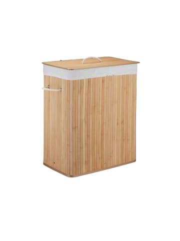 relaxdays 2 x Wäschekorb in Natur - (B)55 x (H)63 x (T)35 cm