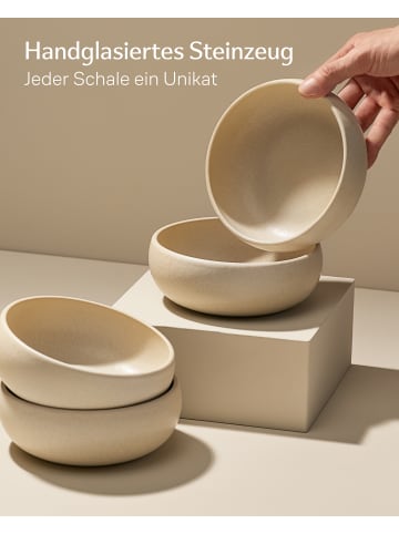 Cosumy Tiefe Teller Set 750 ml, 4er Set, Suppenteller & Pastateller