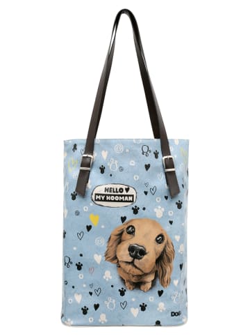 Dogo Tall Bag Umhängetasche - Hello My Hooman in Blau