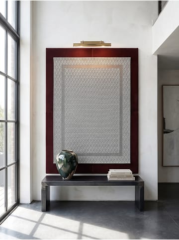 KADIMA DESIGN Flachwebteppich Bordüre flachgewebt pflegeleicht Wohnzimmer Flur in Grau